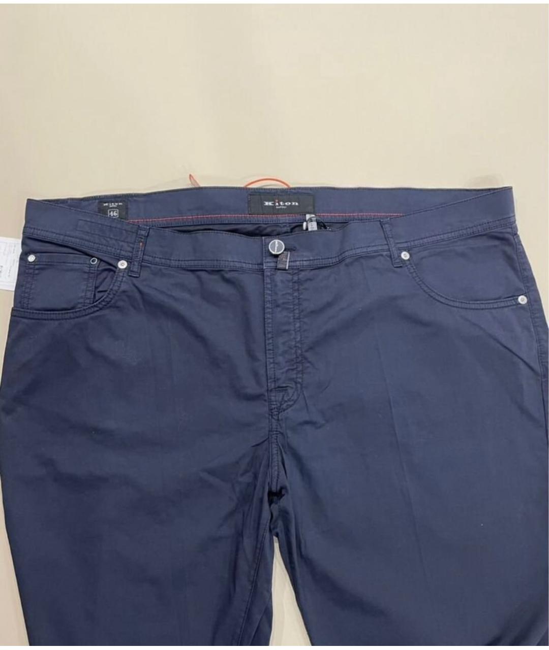 KITON Темно-синие хлопковые повседневные брюки, фото 4