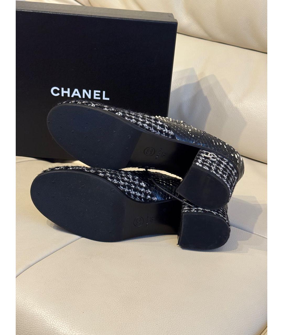 CHANEL Черные кожаные брогги и оксфорды, фото 7