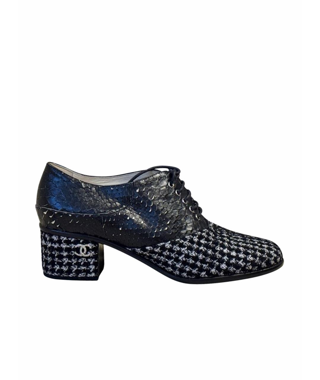 CHANEL Черные кожаные брогги и оксфорды, фото 1