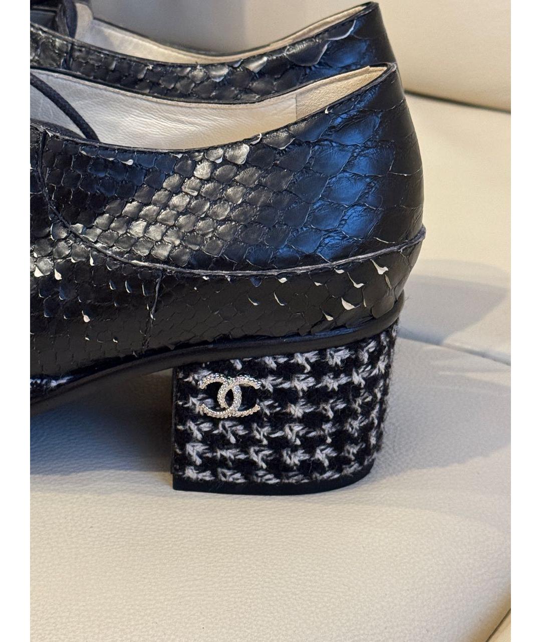 CHANEL Черные кожаные брогги и оксфорды, фото 2