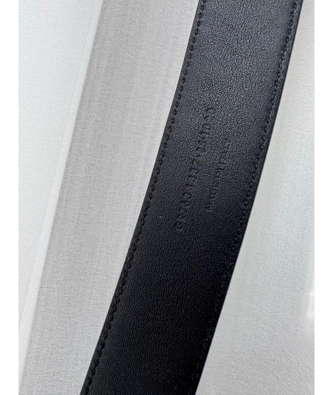 SAINT LAURENT Черный кожаный ремень, фото 3