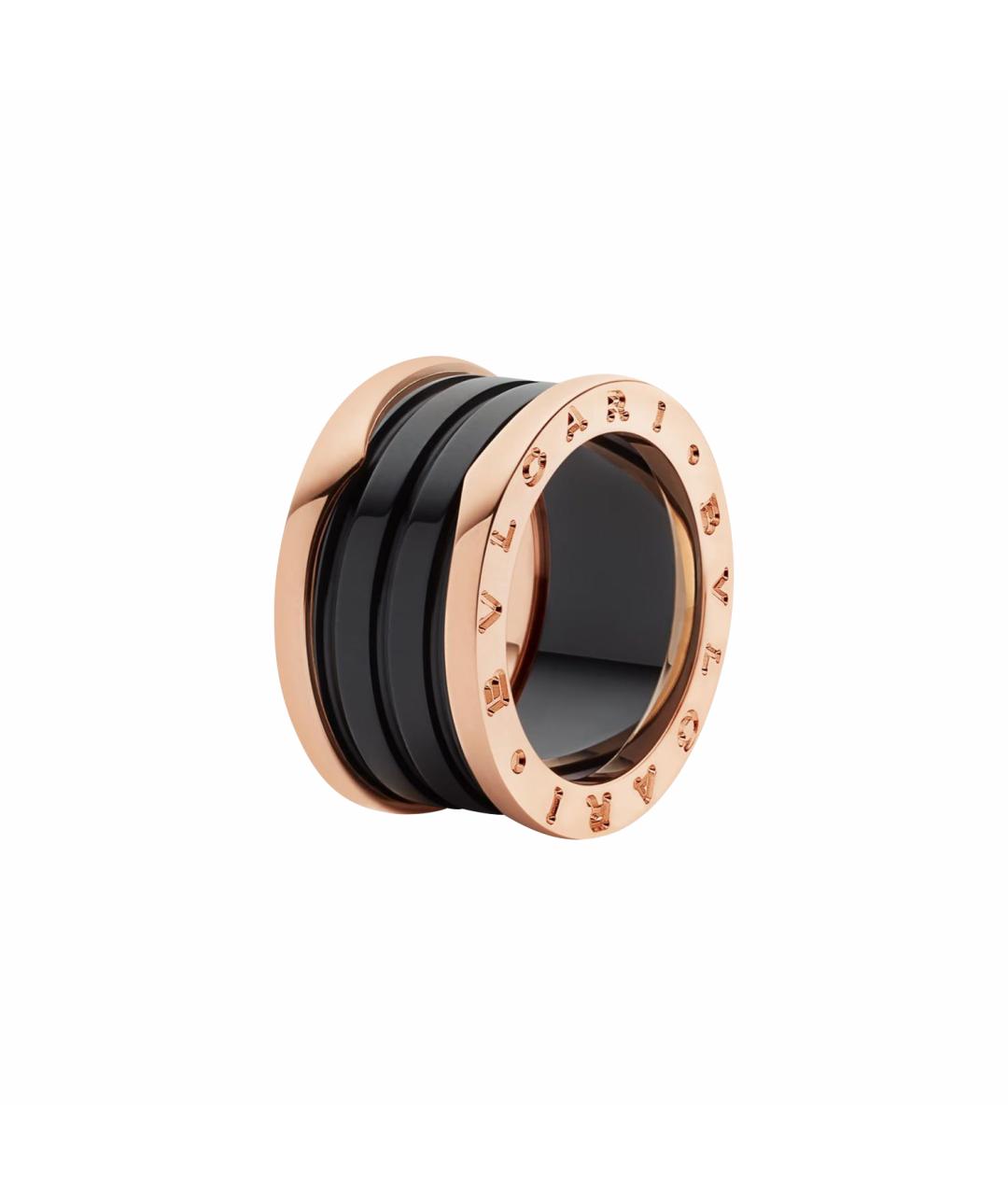 BVLGARI Антрацитовое кольцо из розового золота, фото 1