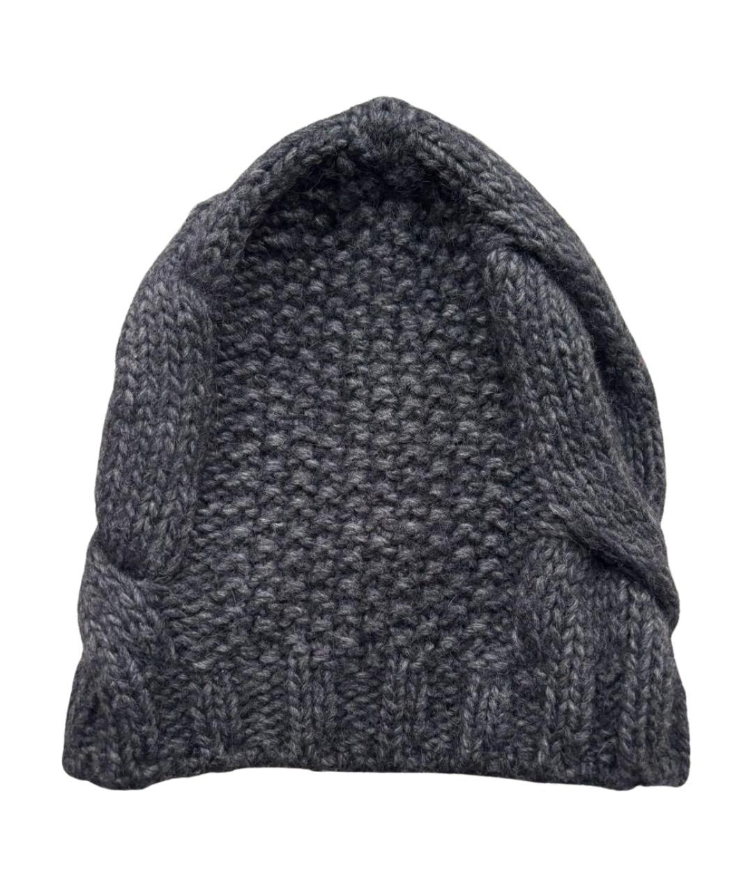 ALEXANDER MCQUEEN Антрацитовая шерстяная шапка, фото 1