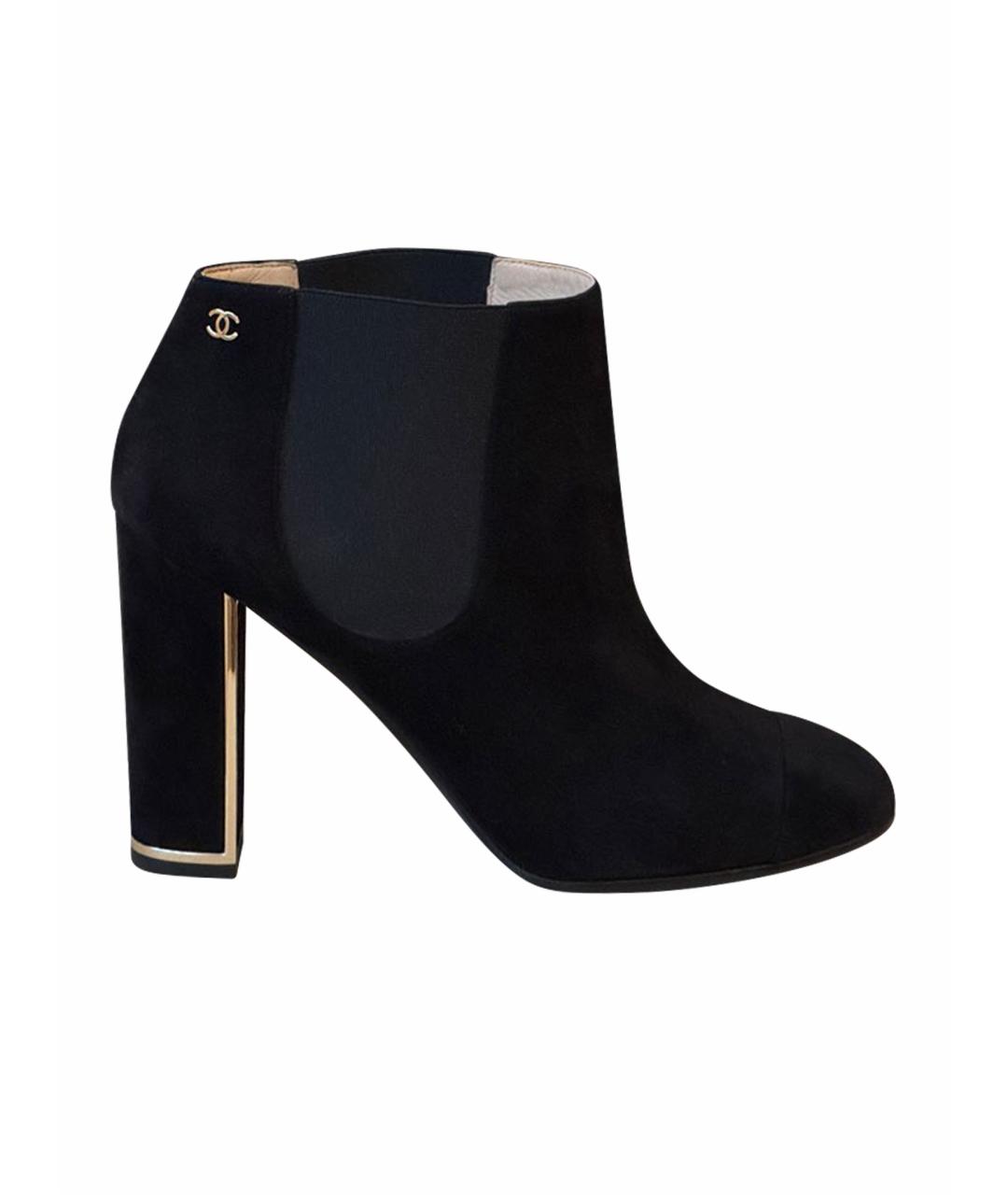 CHANEL Черные замшевые ботильоны, фото 1