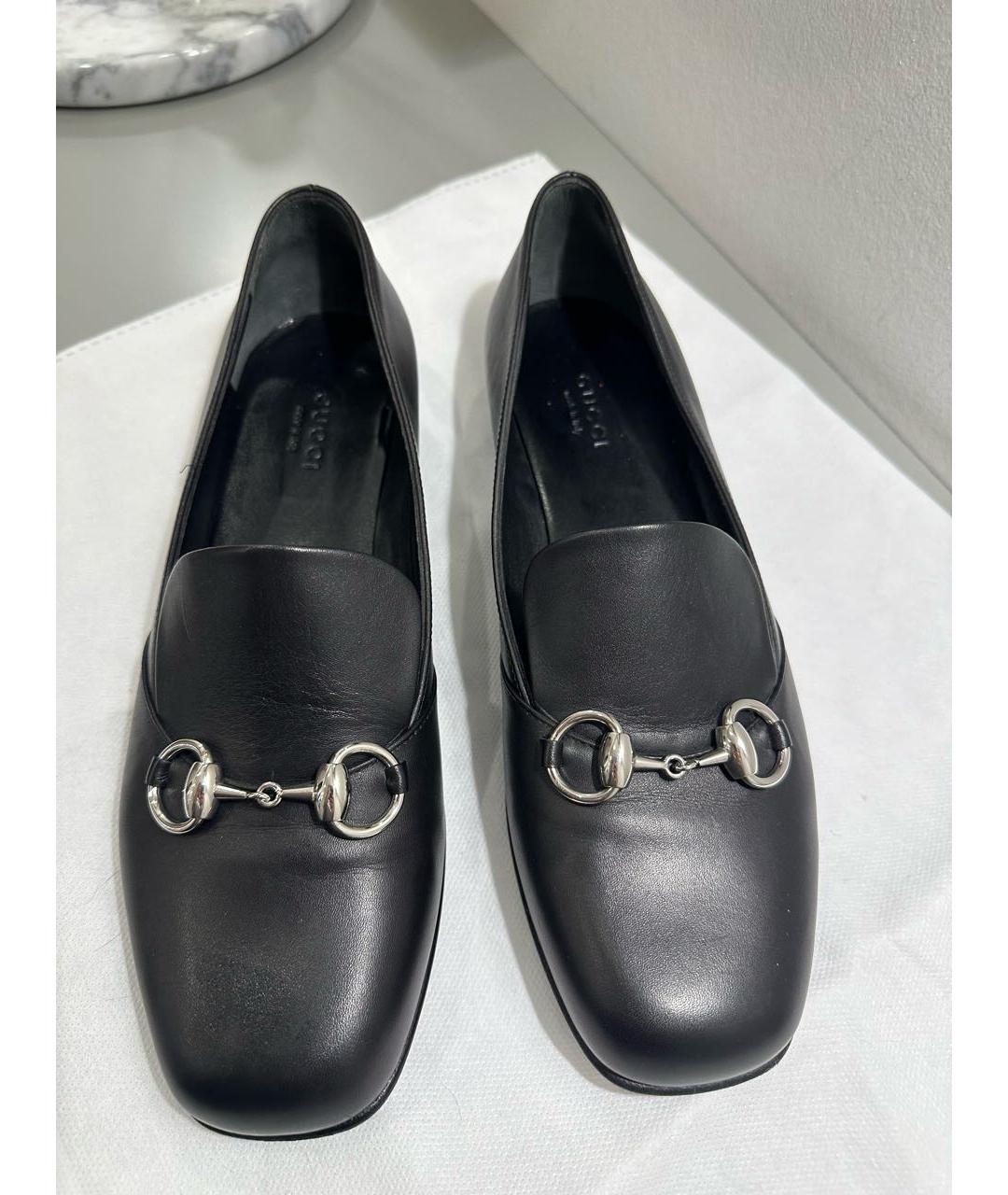 GUCCI Черные кожаные лоферы, фото 2