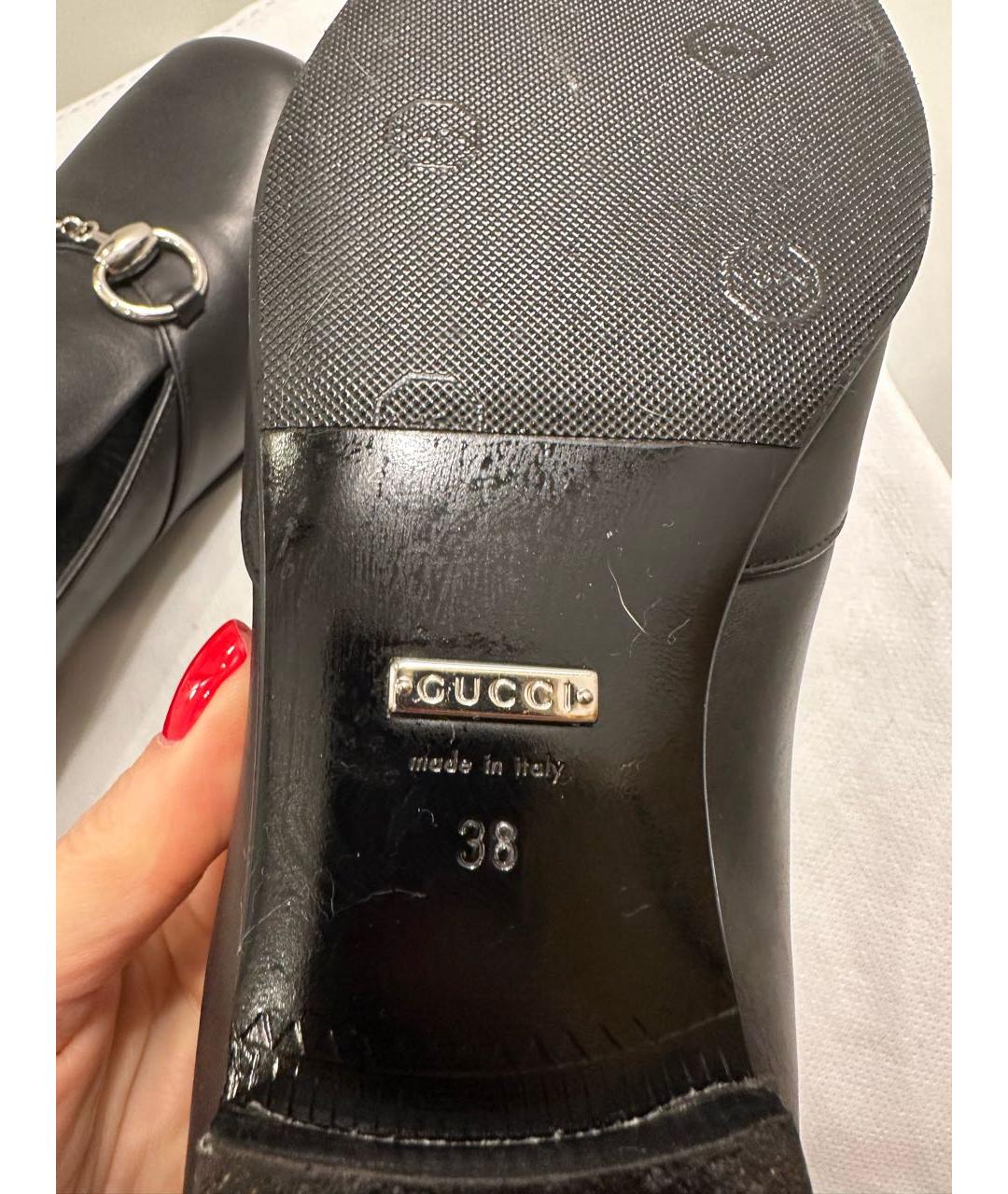 GUCCI Черные кожаные лоферы, фото 5