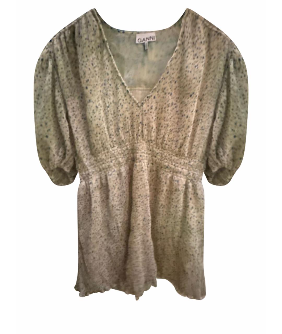 GANNI Бежевое полиэстеровое коктейльное платье, фото 1