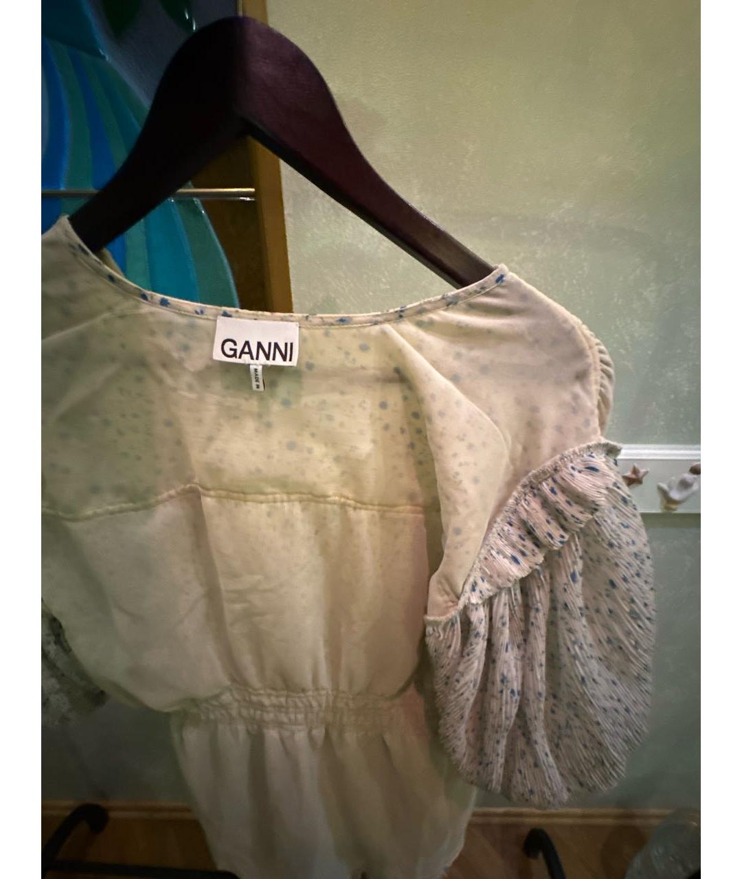 GANNI Бежевое полиэстеровое коктейльное платье, фото 4