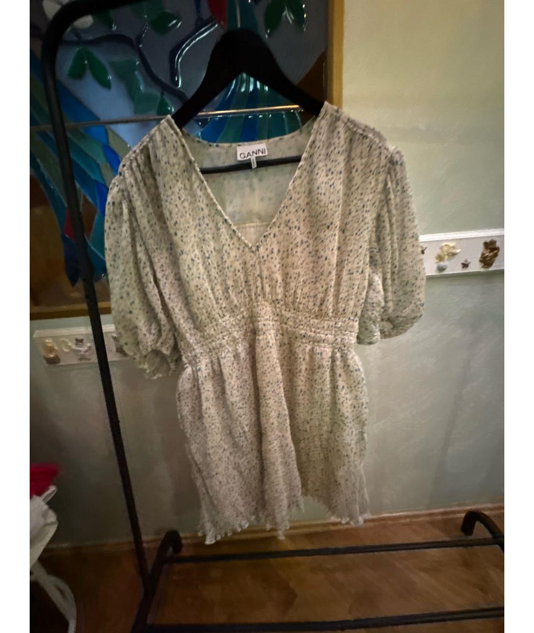 GANNI Бежевое полиэстеровое коктейльное платье, фото 5