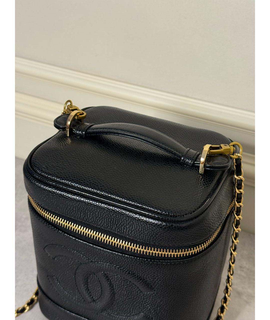 CHANEL Черная кожаная сумка с короткими ручками, фото 7