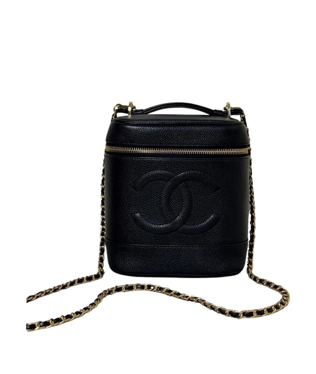 CHANEL Черная кожаная сумка с короткими ручками, фото 1