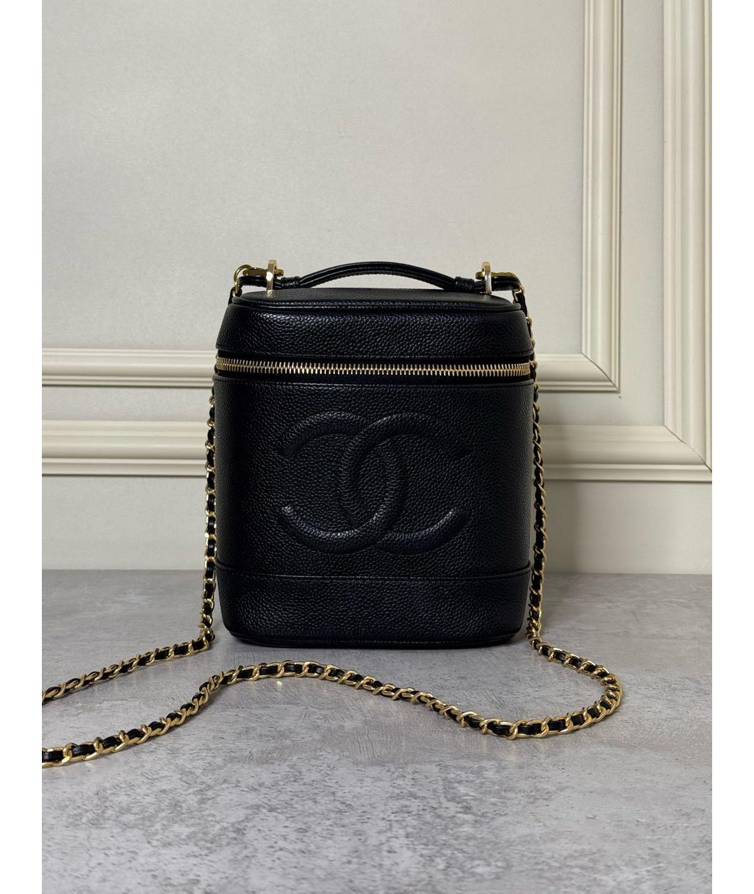 CHANEL Черная кожаная сумка с короткими ручками, фото 9