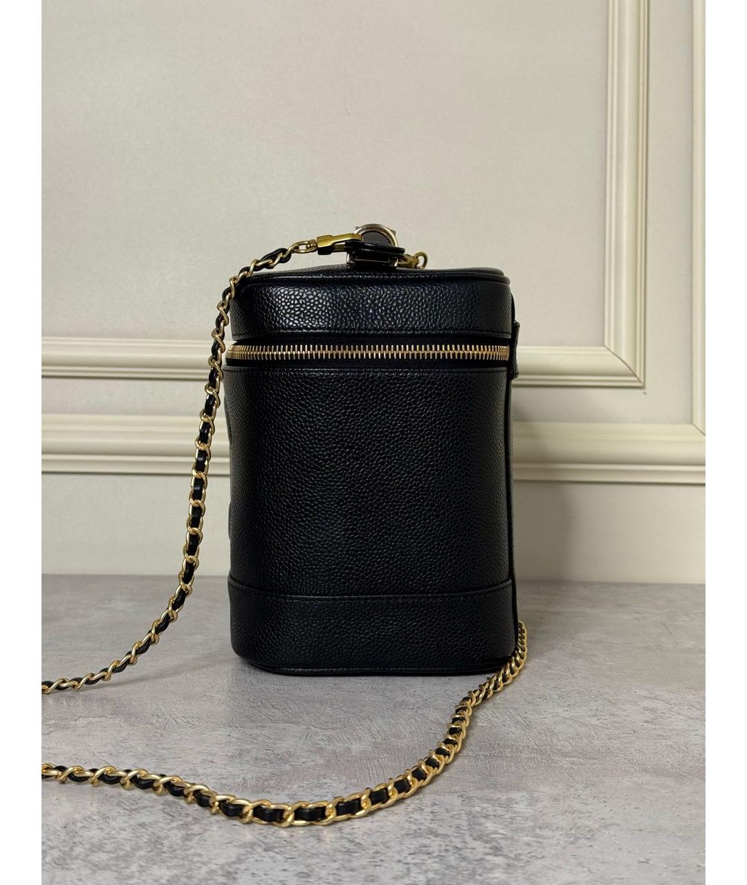 CHANEL Черная кожаная сумка с короткими ручками, фото 3