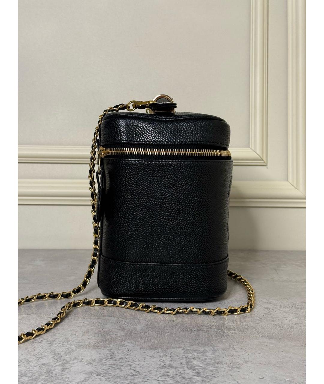 CHANEL Черная кожаная сумка с короткими ручками, фото 2