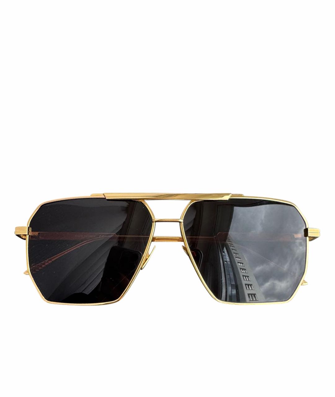 BOTTEGA VENETA Черные металлические солнцезащитные очки, фото 1