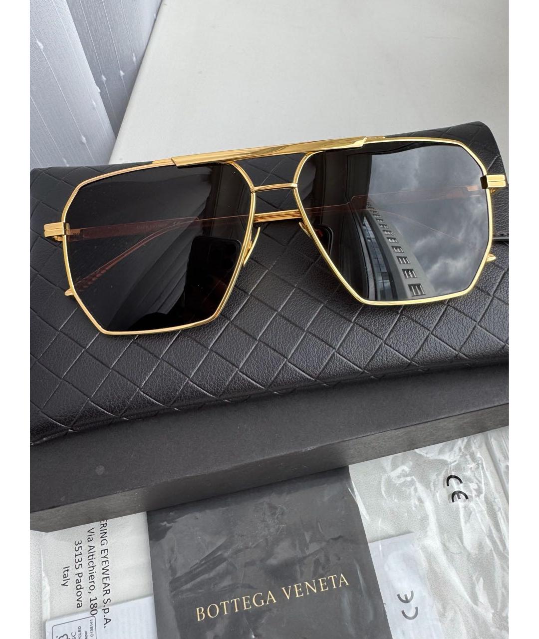 BOTTEGA VENETA Черные металлические солнцезащитные очки, фото 7