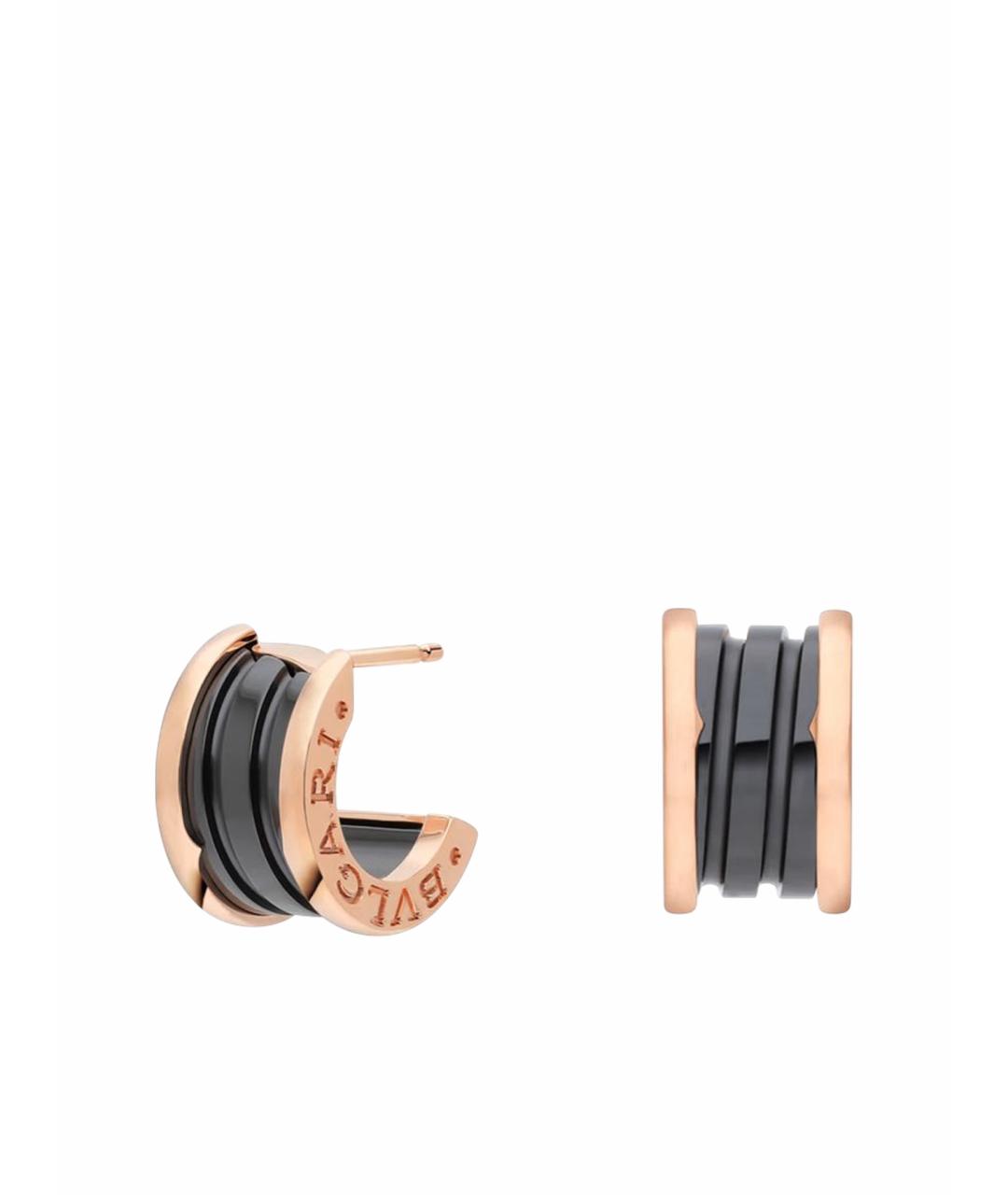 BVLGARI Бежевые серьги из розового золота, фото 1