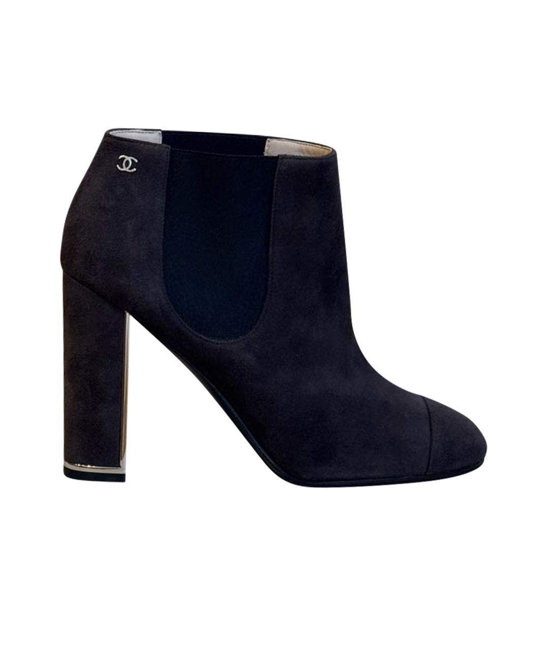 CHANEL Коричневые замшевые ботильоны, фото 1