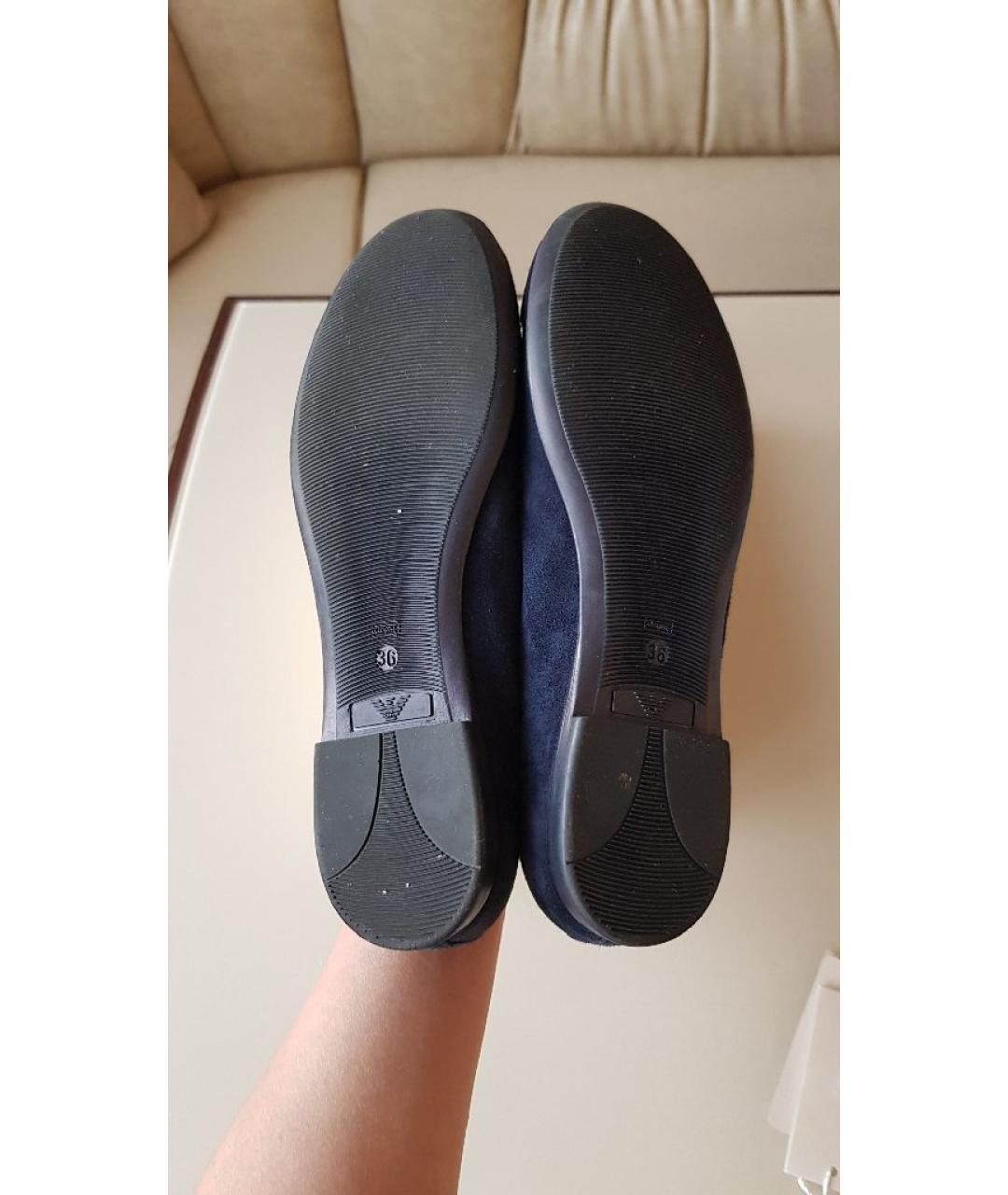 ARMANI JUNIOR Темно-синие замшевые мокасины, фото 3