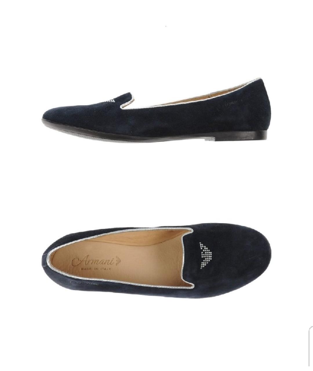 ARMANI JUNIOR Темно-синие замшевые мокасины, фото 6