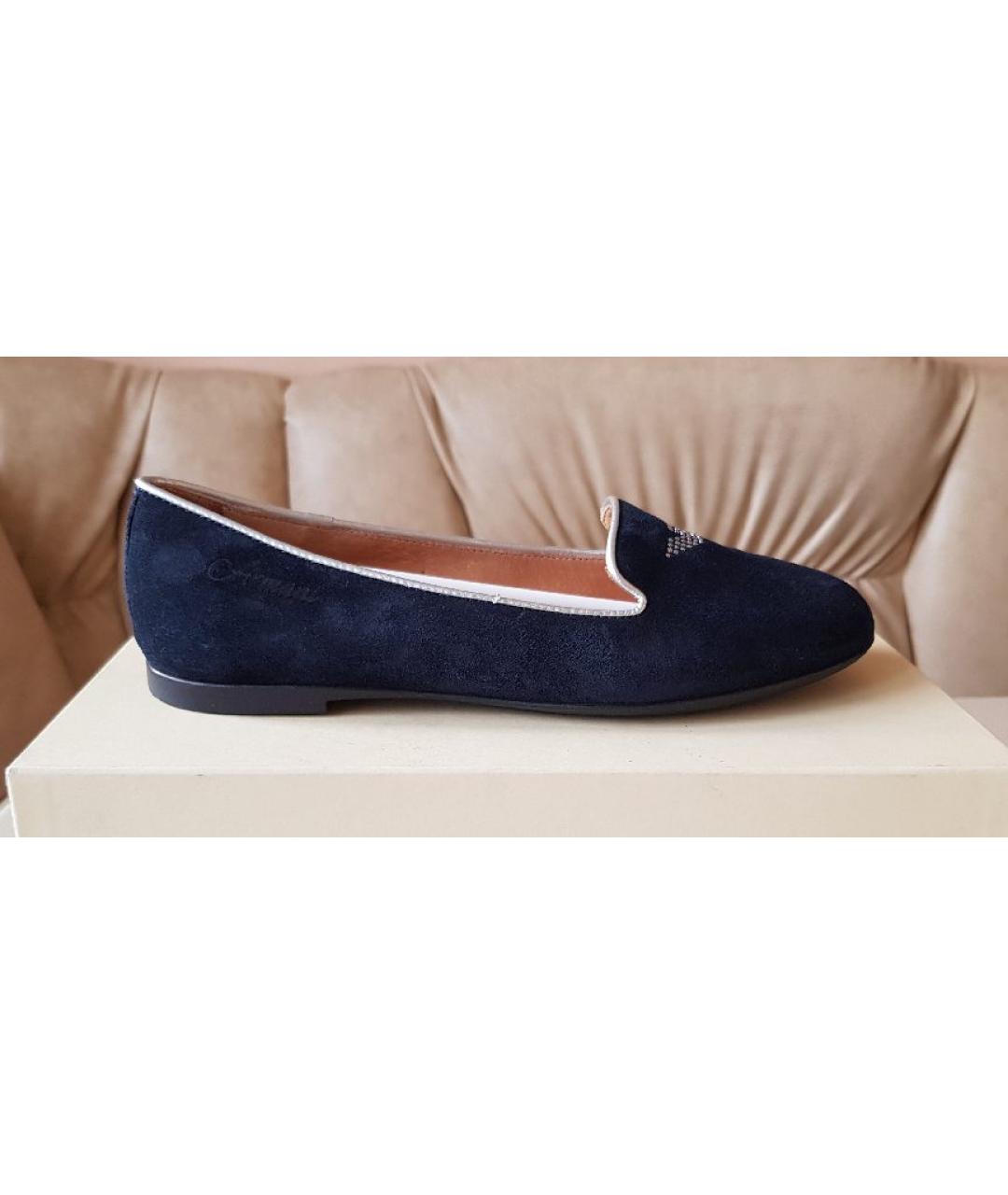 ARMANI JUNIOR Темно-синие замшевые мокасины, фото 8