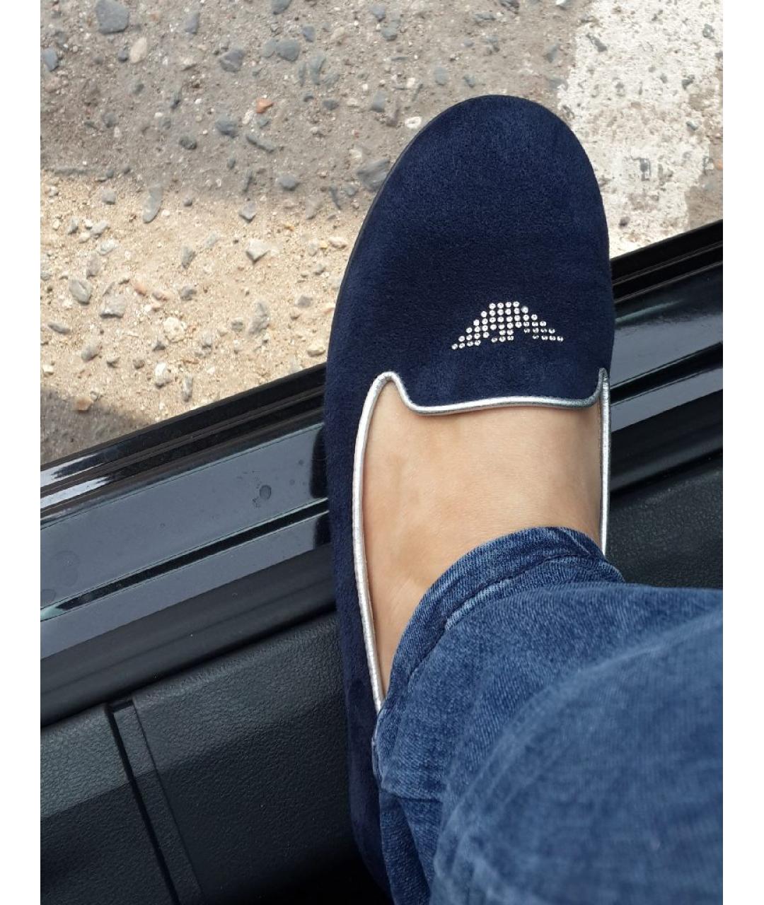 ARMANI JUNIOR Темно-синие замшевые мокасины, фото 7