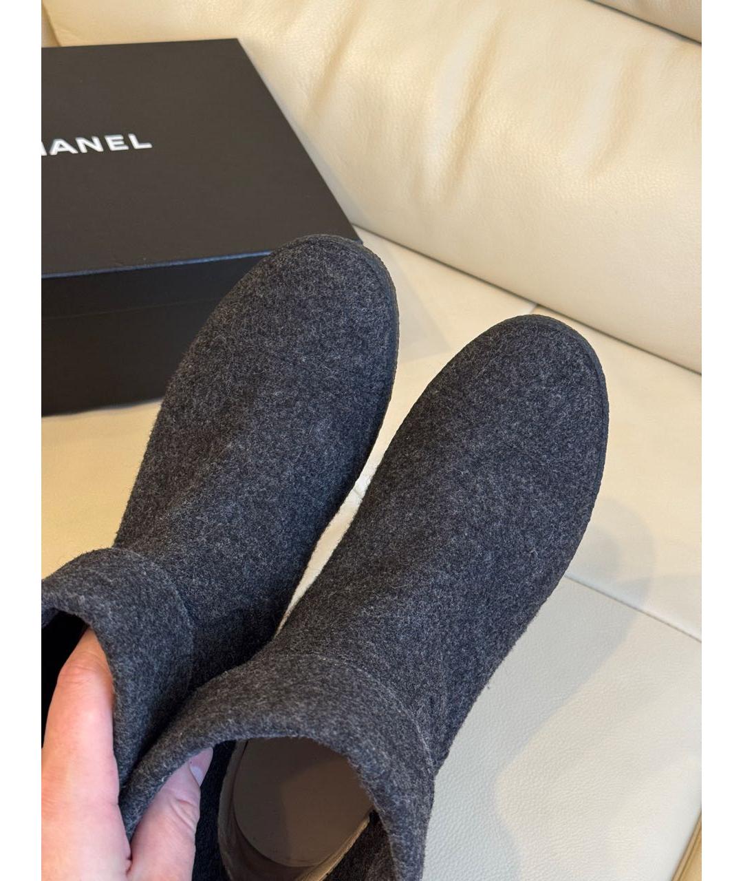 CHANEL Серые полусапоги, фото 4