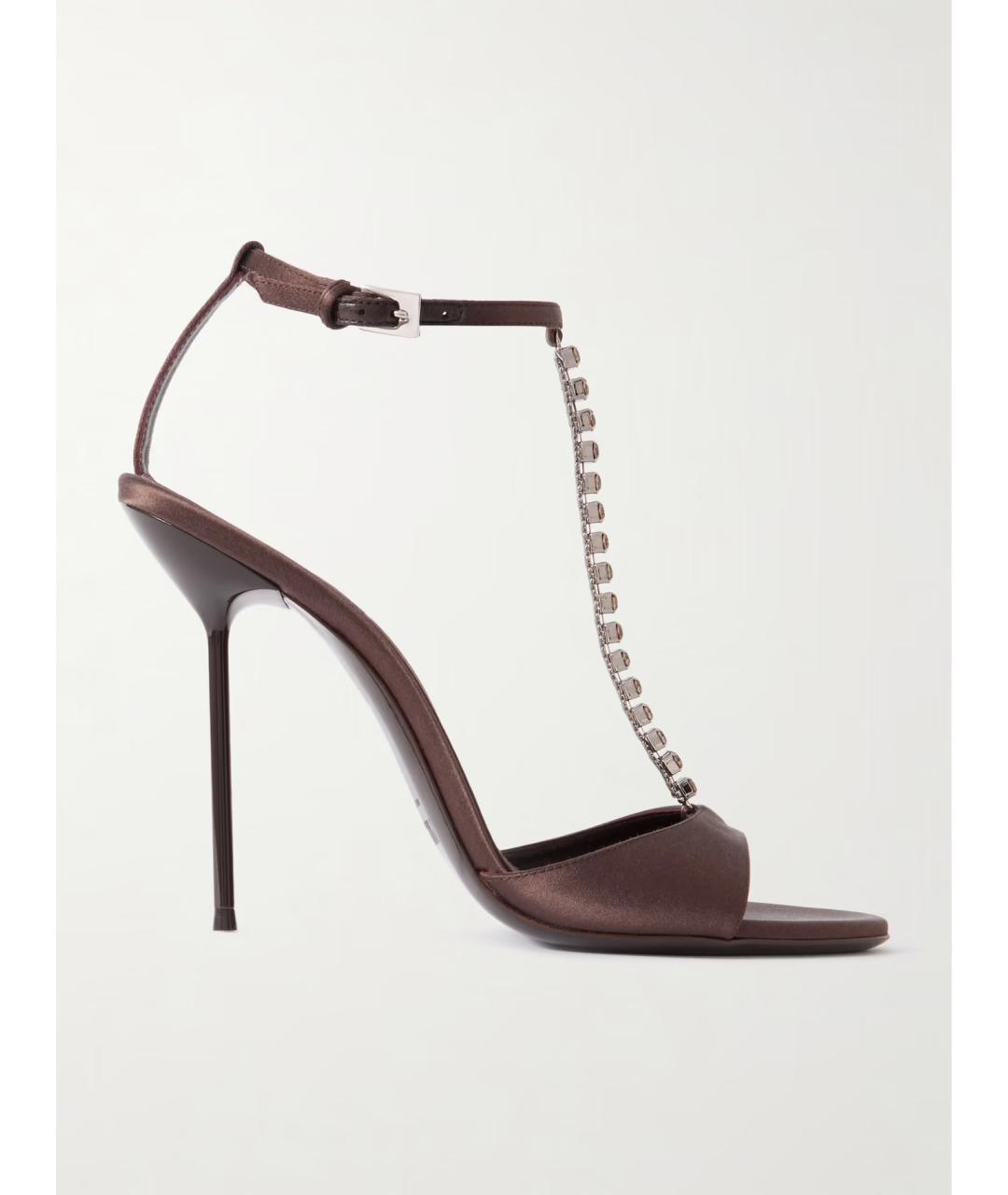 PARIS TEXAS Коричневые кожаные босоножки, фото 5