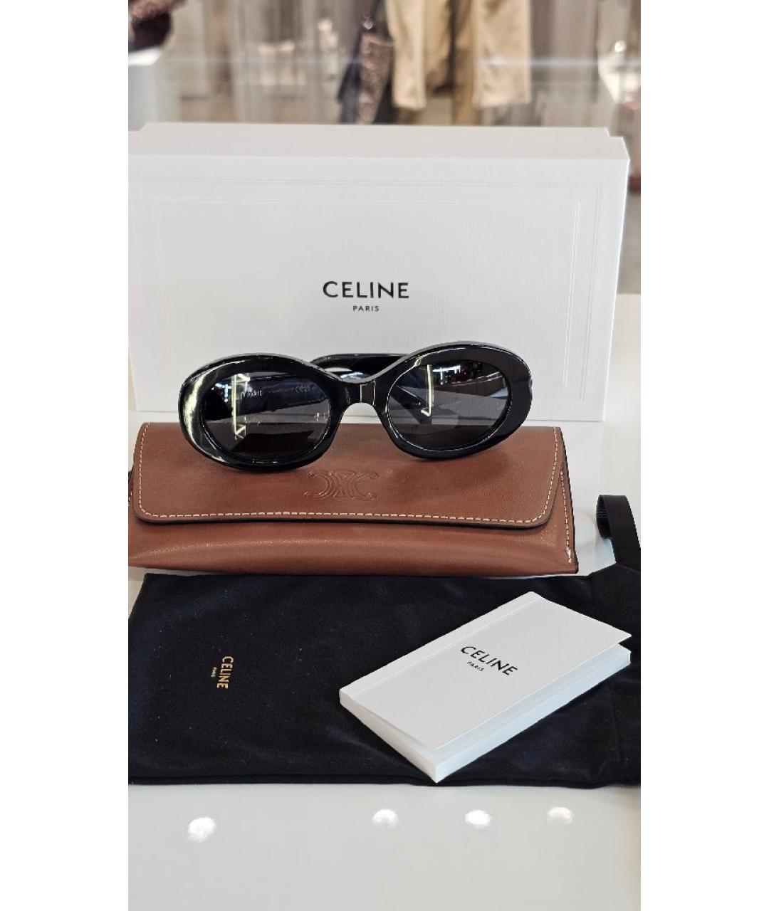 CELINE Черные пластиковые солнцезащитные очки, фото 6