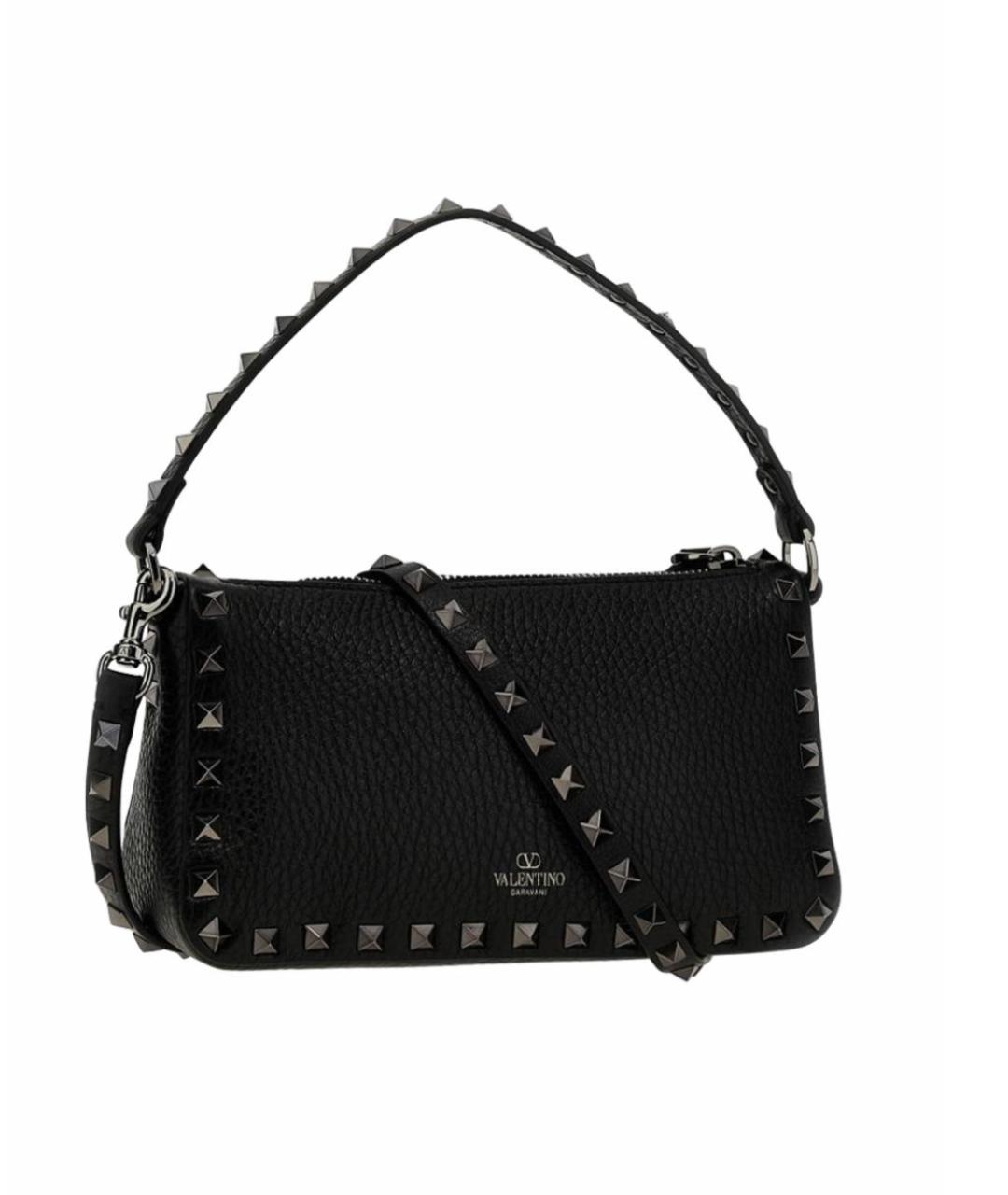 VALENTINO Черная кожаная сумка через плечо, фото 1