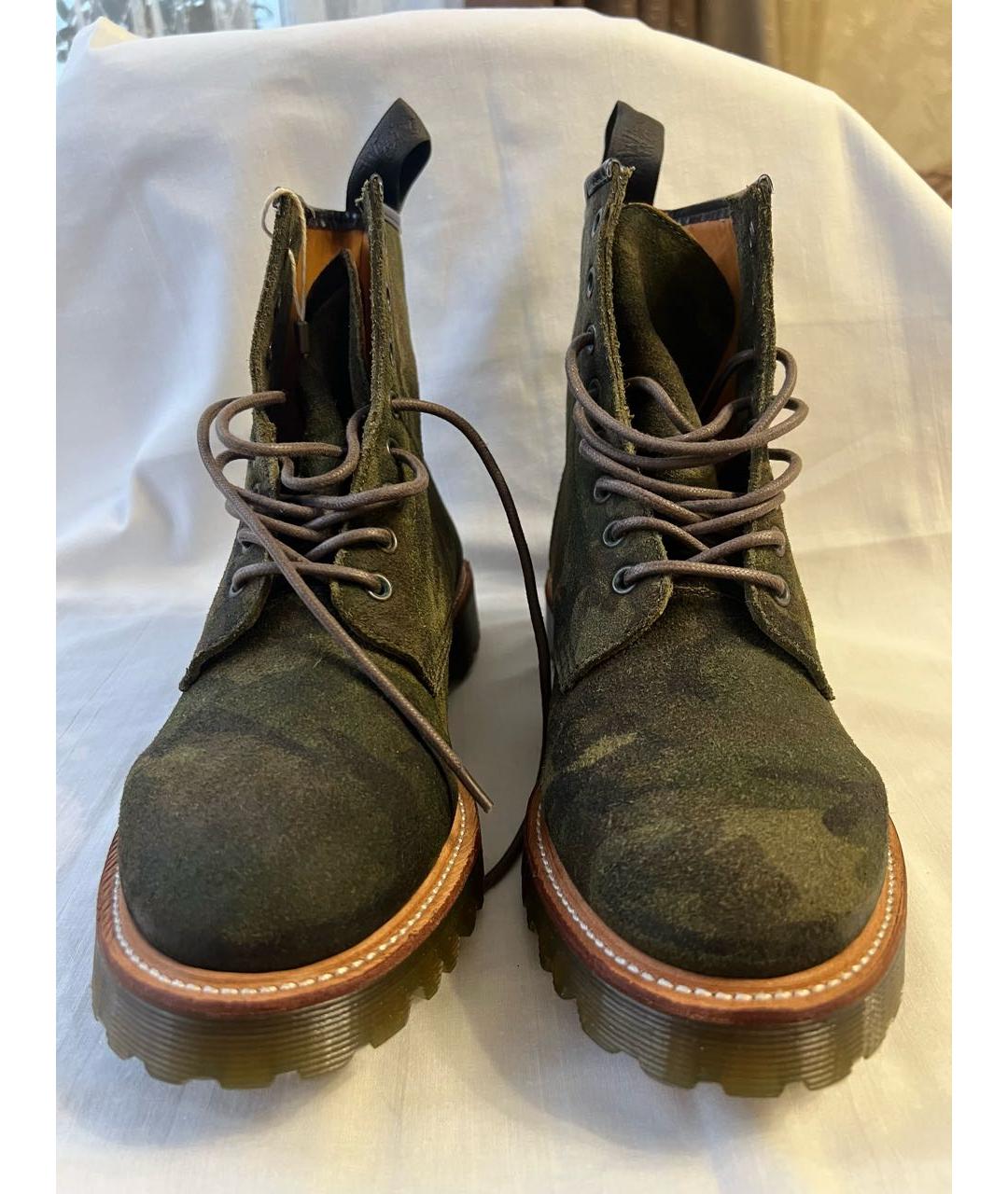 DR. MARTENS Хаки нубуковые высокие ботинки, фото 2