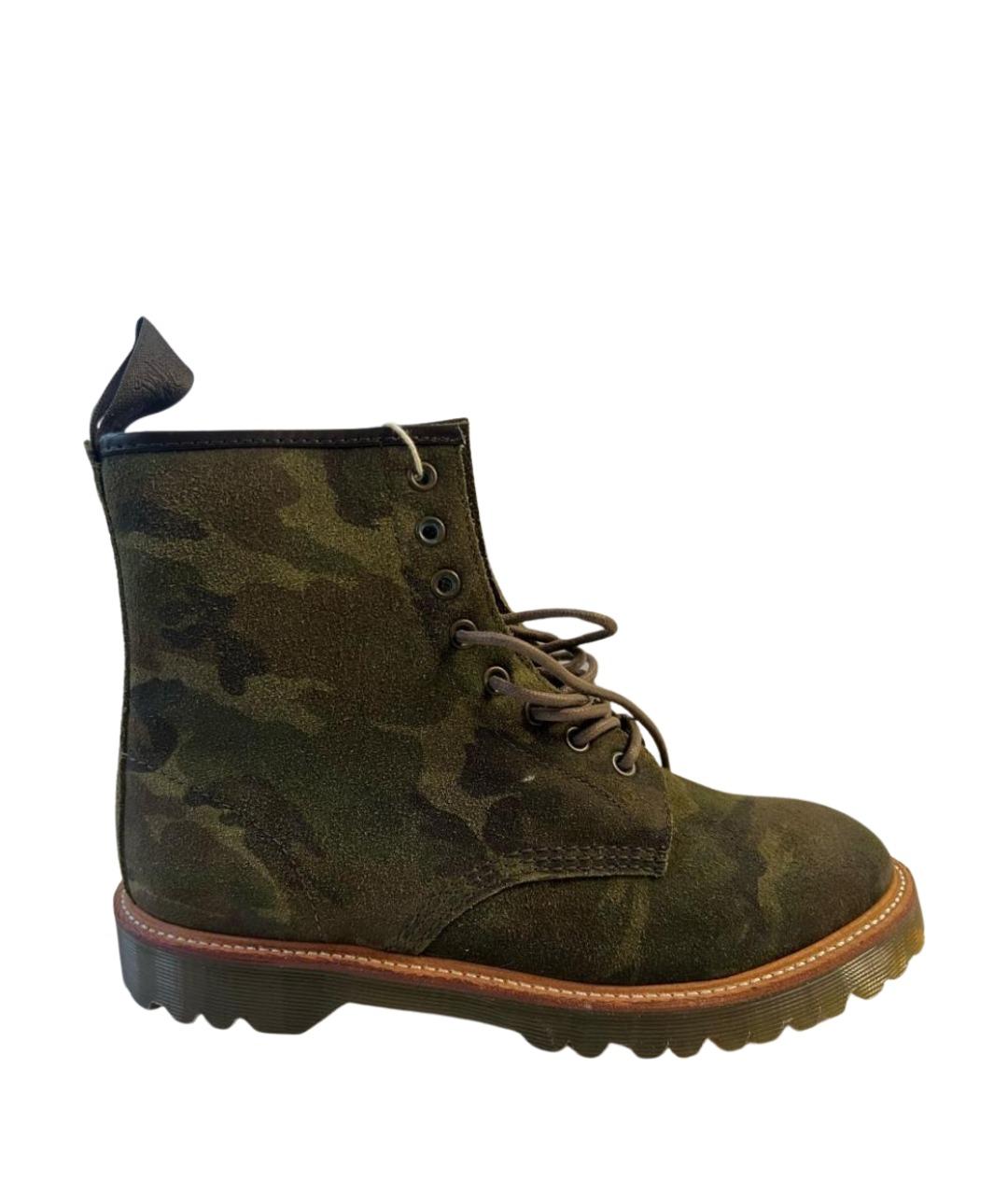 DR. MARTENS Хаки нубуковые высокие ботинки, фото 5