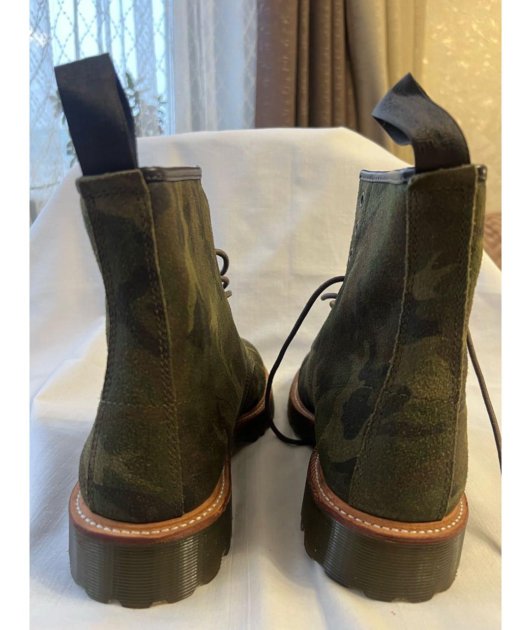 DR. MARTENS Хаки нубуковые высокие ботинки, фото 4