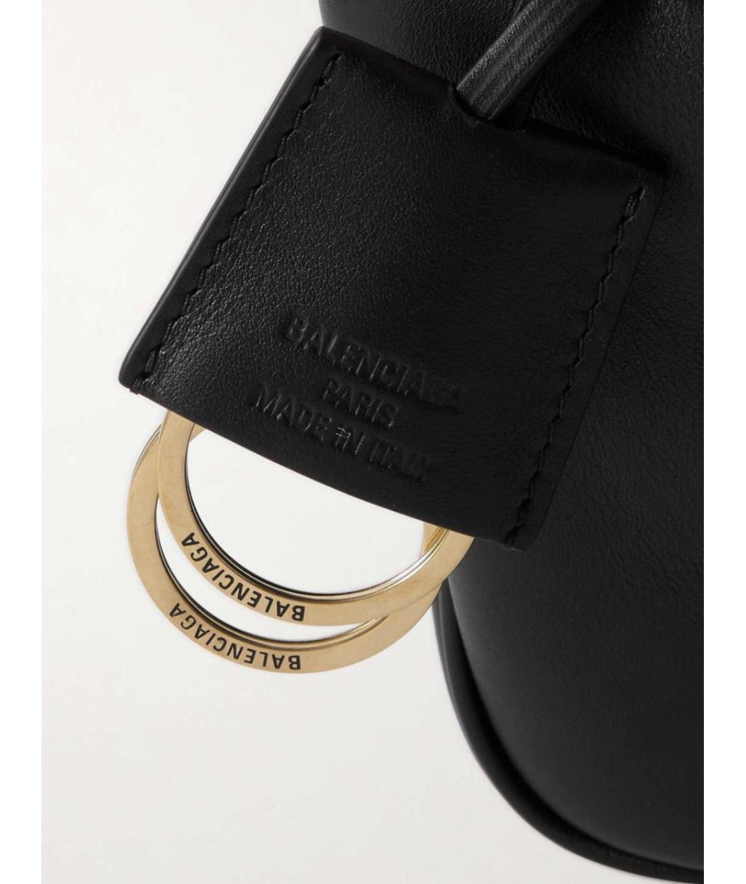 BALENCIAGA Черная кожаная сумка через плечо, фото 3