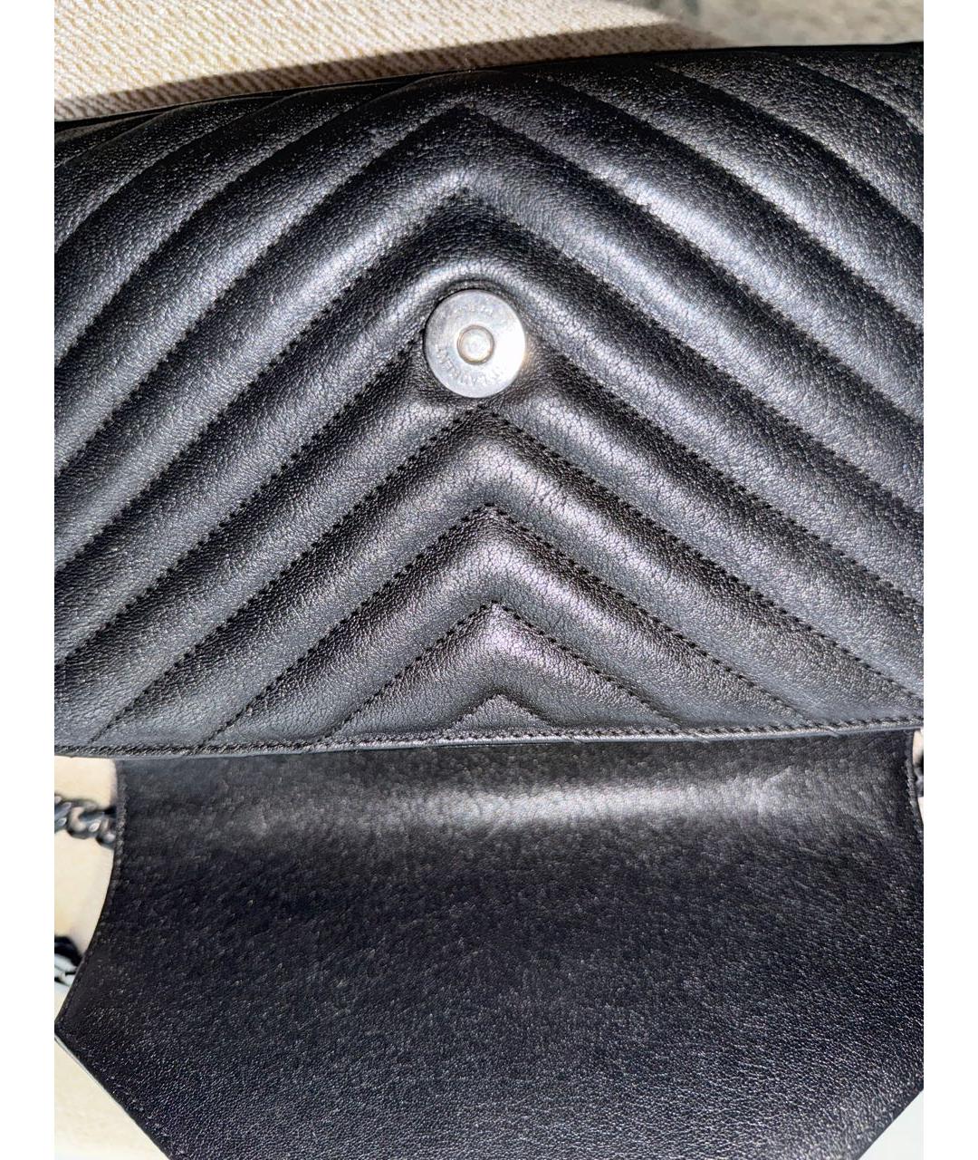 SAINT LAURENT Черная кожаная сумка через плечо, фото 6