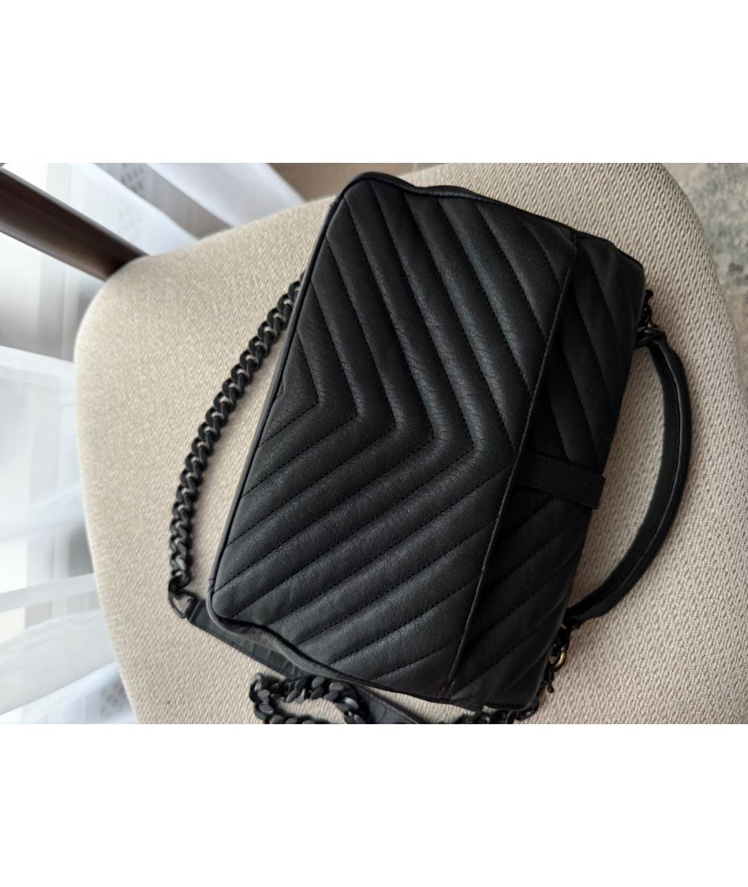 SAINT LAURENT Черная кожаная сумка через плечо, фото 2