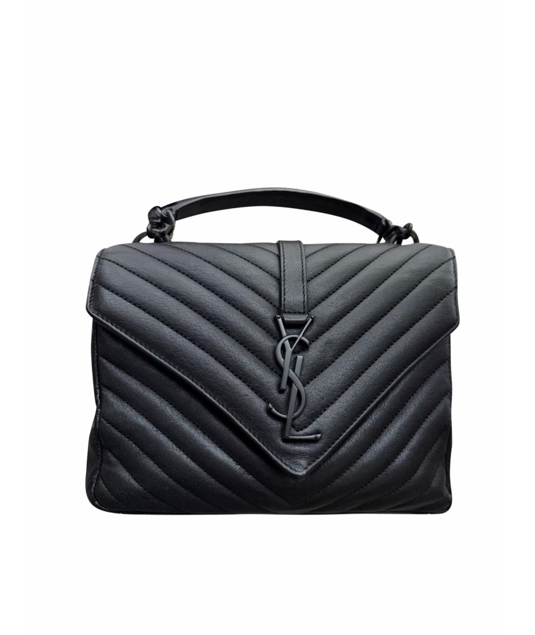 SAINT LAURENT Черная кожаная сумка через плечо, фото 1