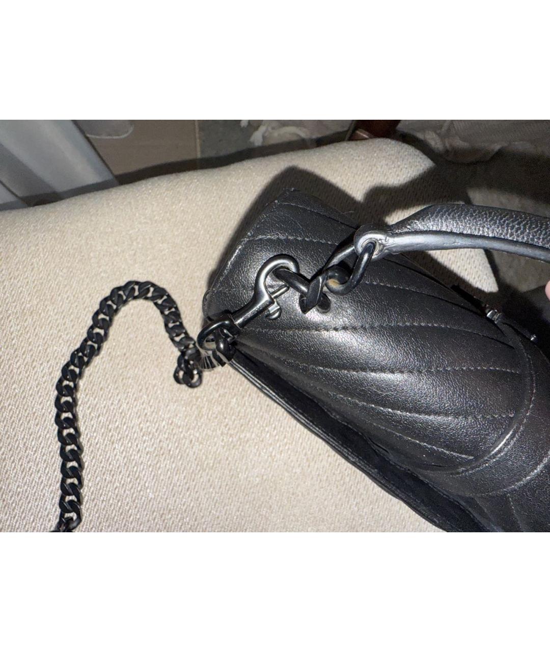 SAINT LAURENT Черная кожаная сумка через плечо, фото 3