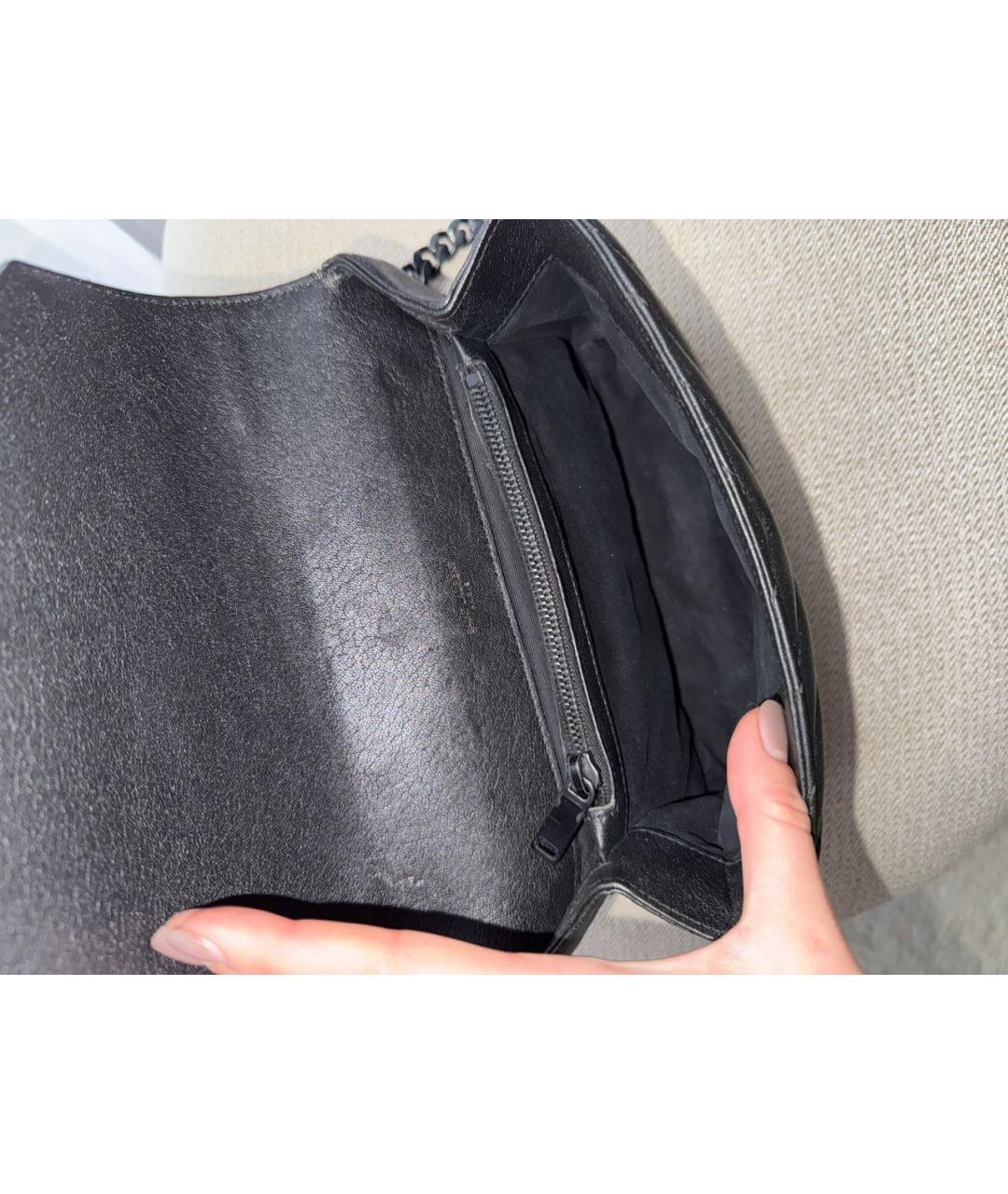 SAINT LAURENT Черная кожаная сумка через плечо, фото 4