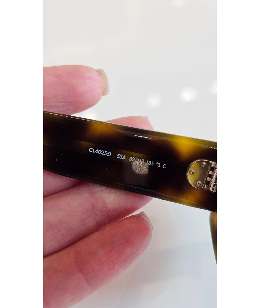 CELINE Коричневые пластиковые солнцезащитные очки, фото 3