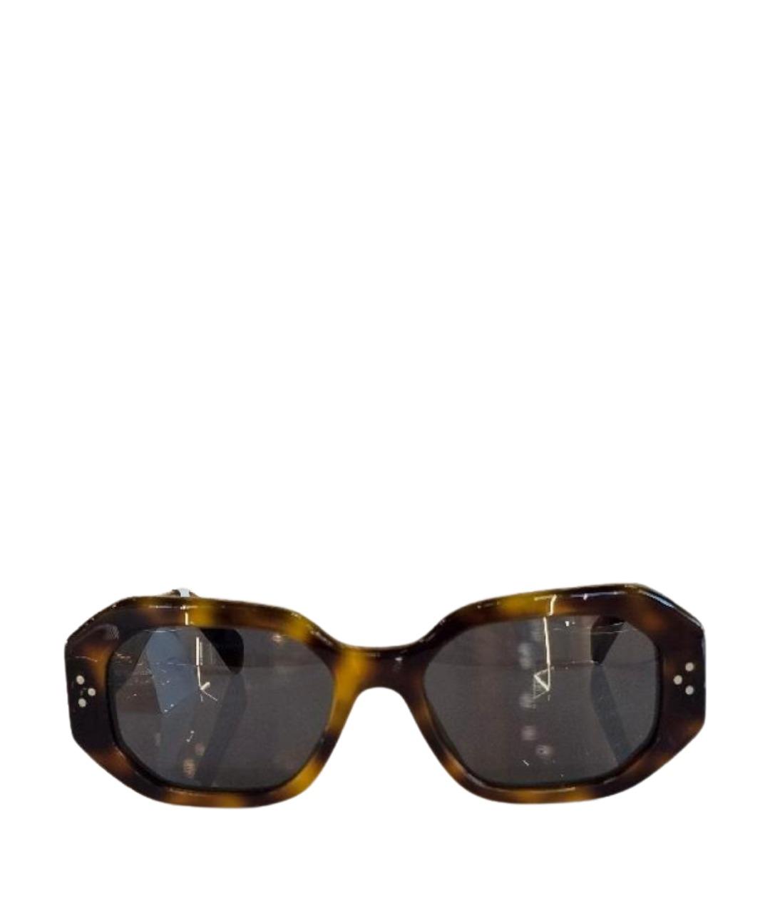CELINE Коричневые пластиковые солнцезащитные очки, фото 1