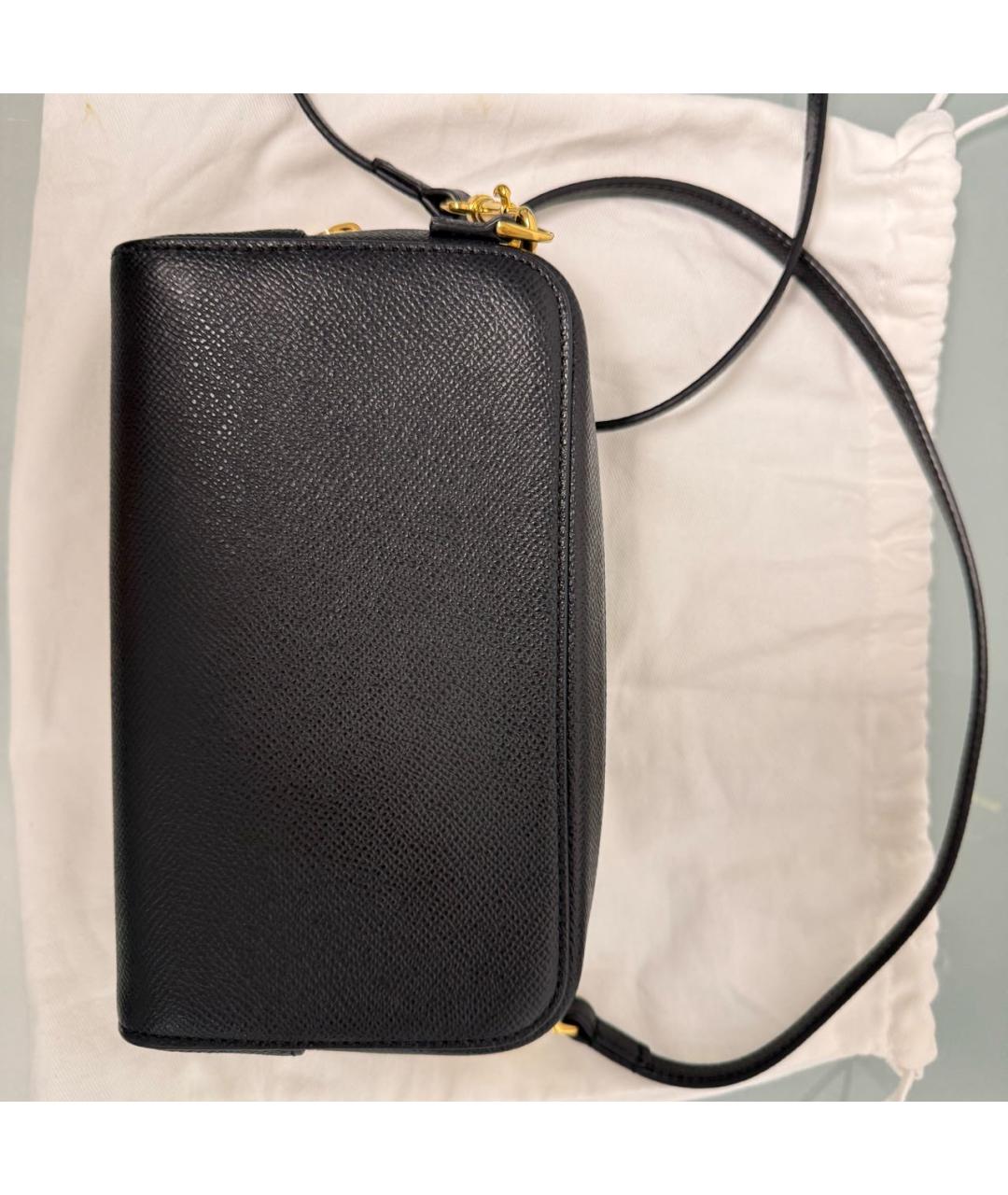 CHRISTIAN DIOR Черная кожаная сумка через плечо, фото 3