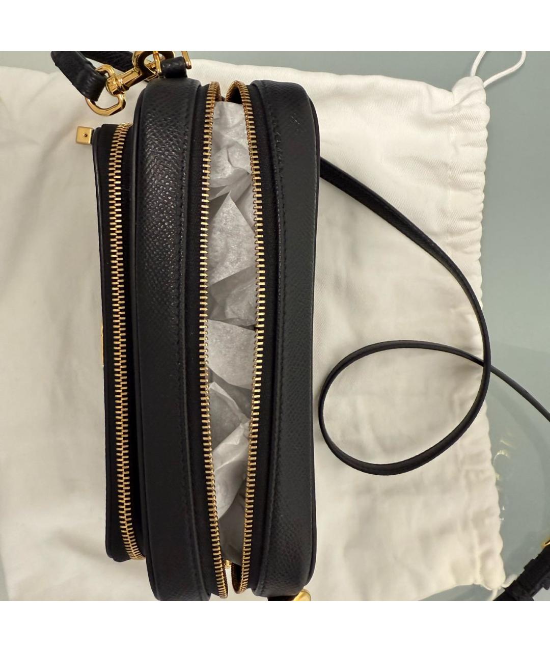 CHRISTIAN DIOR Черная кожаная сумка через плечо, фото 4