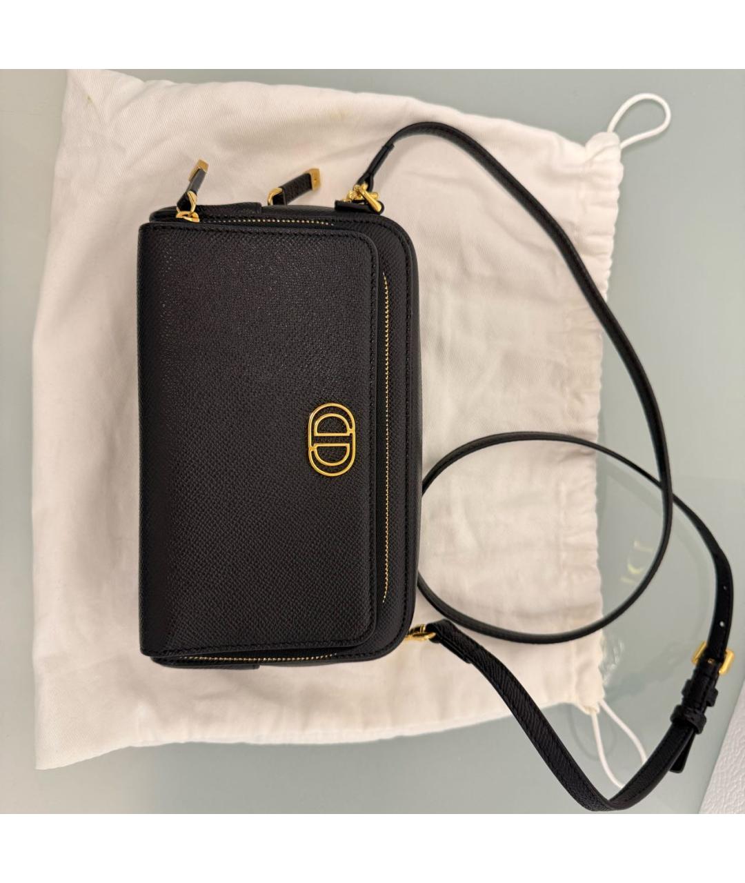 CHRISTIAN DIOR Черная кожаная сумка через плечо, фото 2