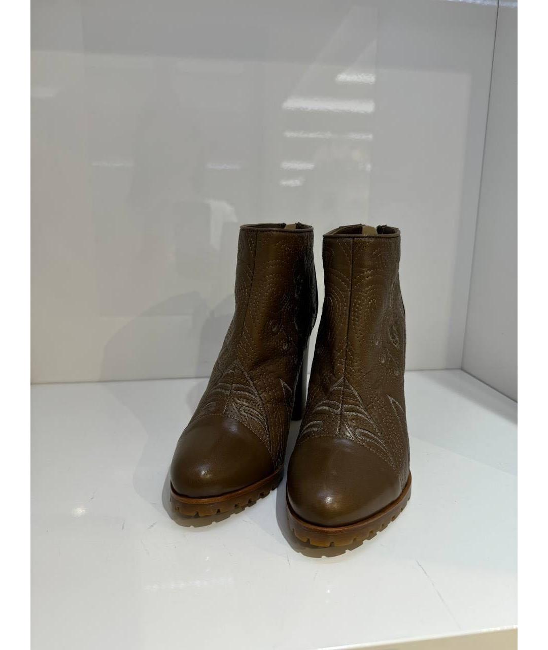 ETRO Коричневые кожаные ботильоны, фото 2