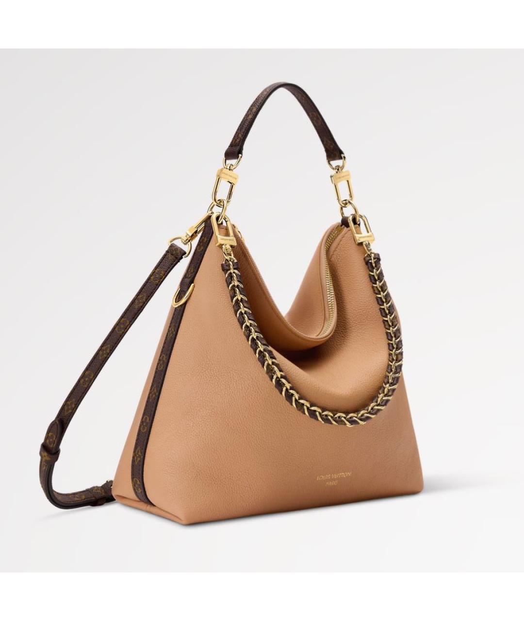 LOUIS VUITTON Бежевая кожаная сумка тоут, фото 3