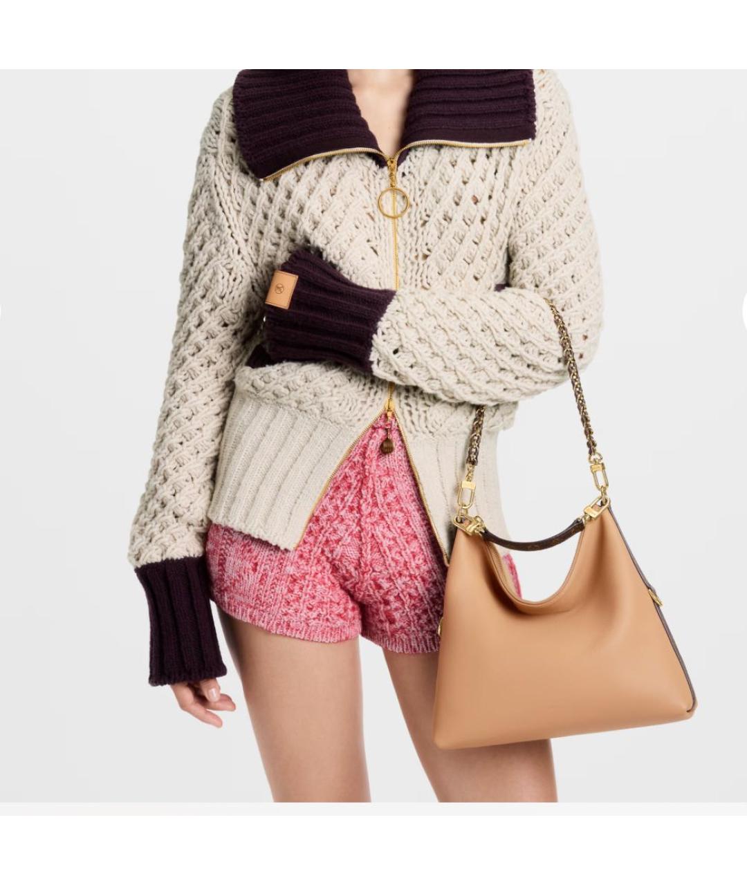 LOUIS VUITTON Бежевая кожаная сумка тоут, фото 2