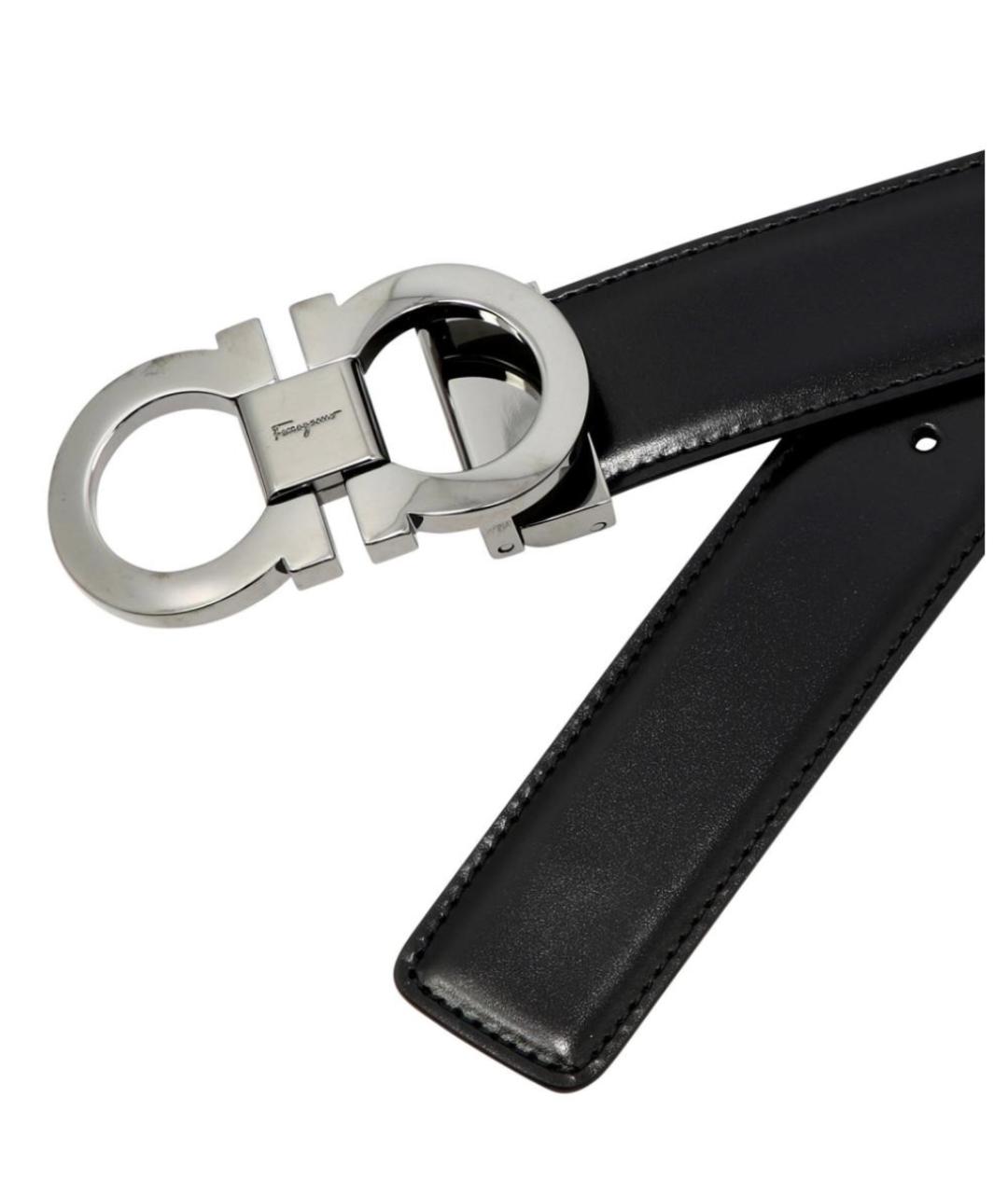 FERRAGAMO Черный кожаный ремень, фото 2