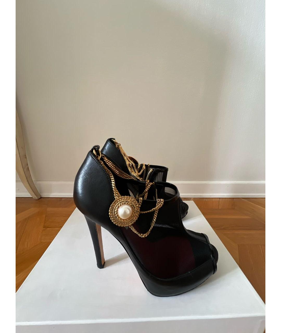 MOSCHINO Черные кожаные туфли, фото 5