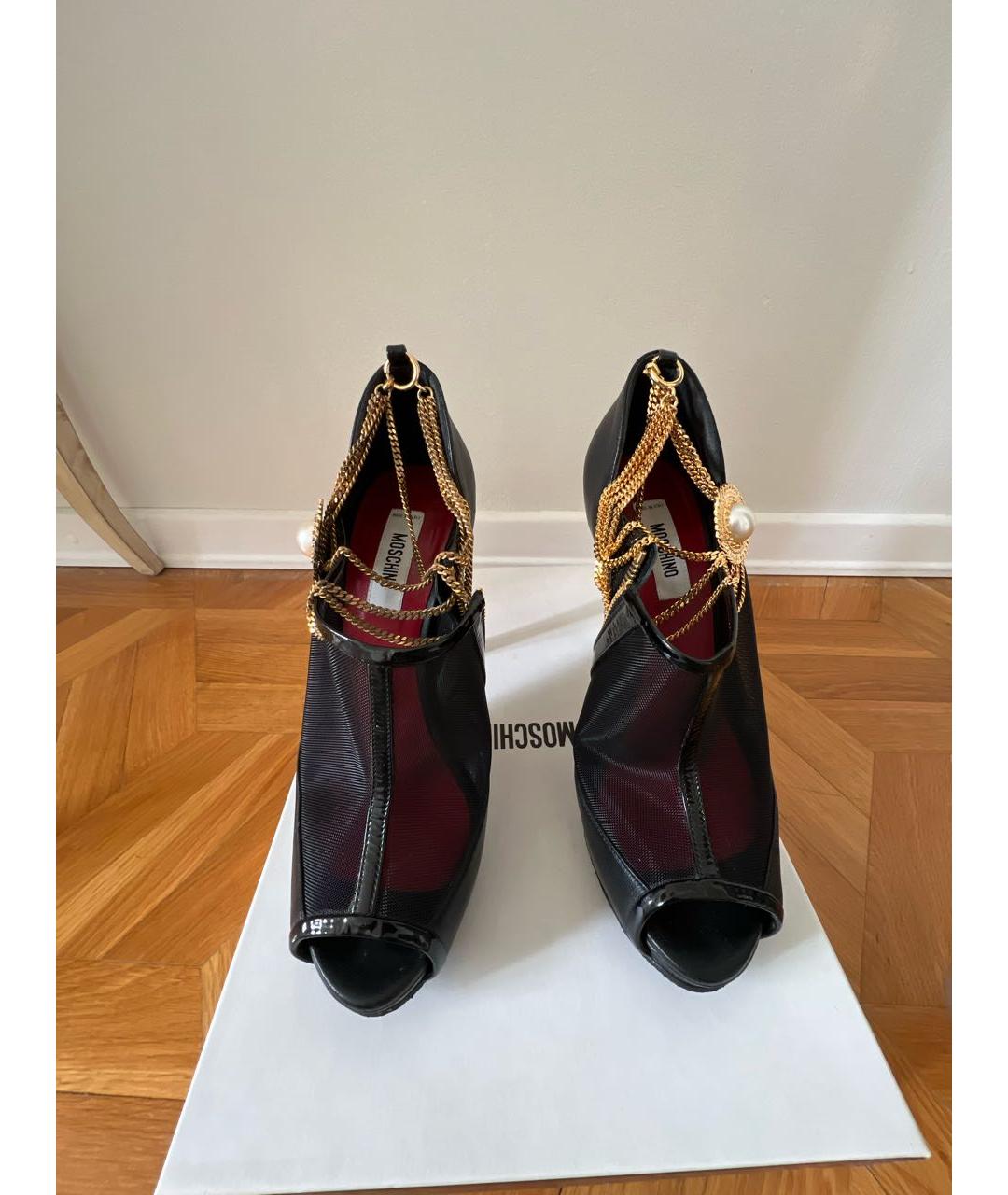 MOSCHINO Черные кожаные туфли, фото 2